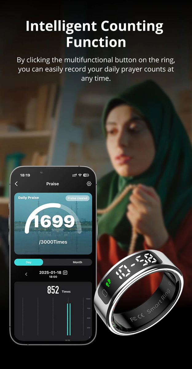 COLMI R12 Smart Ring with Display Screen & Touch